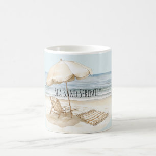 Mug Parapluie de plage océan mer sable sérénité