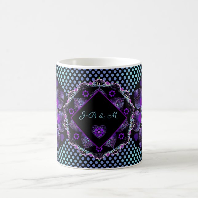 Mug Parapluie violet & coeurs .7 (Centre)