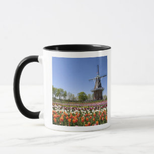 Mug parc de l'île du moulin à vent avec tulipes en fle