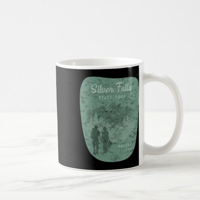 Mug Parc d'État de Silver Falls Oregon Randonnée Rétro (Droite)