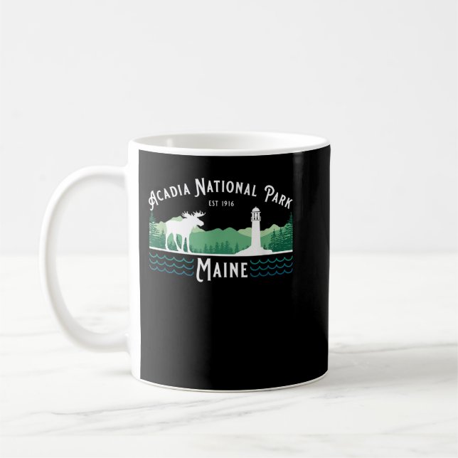 Mug Parc national Acadia Maine Moose Phare Souven (Gauche)