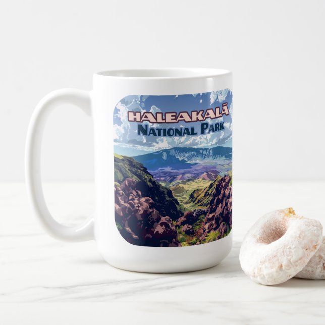 Mug Parc national de Haleakala Maui Volcano Hawaii (Avec donut)