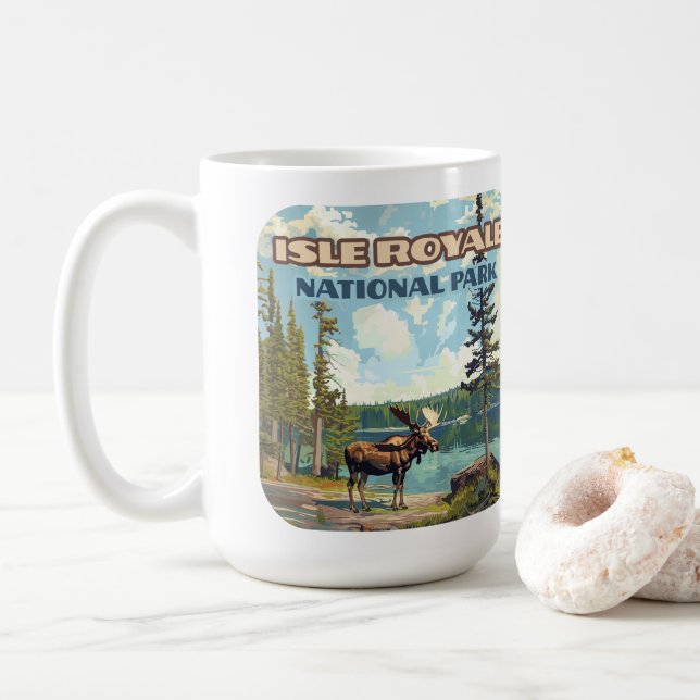 Mug Parc national de l'Isle Royale Lac Michigan (Avec donut)