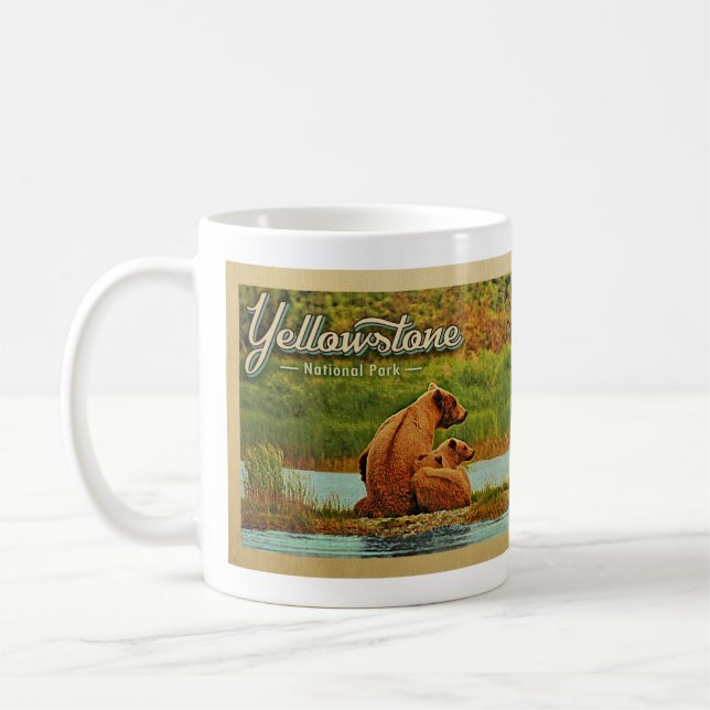 Mug Parc national de Yellowstone Bears Vintage (Gauche)