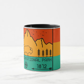 Mug Parc national de Yellowstone Rétro Wyoming USA Bis