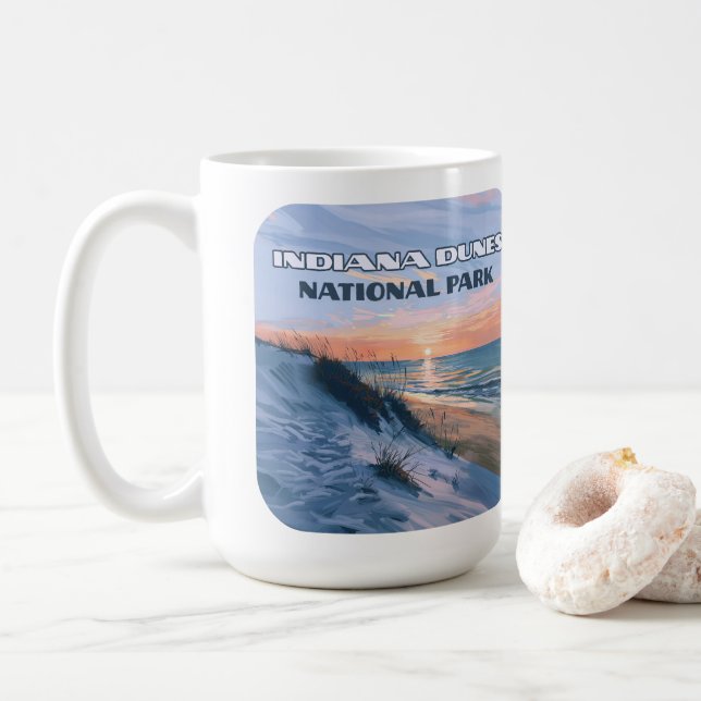 Mug Parc national des dunes de l'Indiana Lac Michigan (Avec donut)
