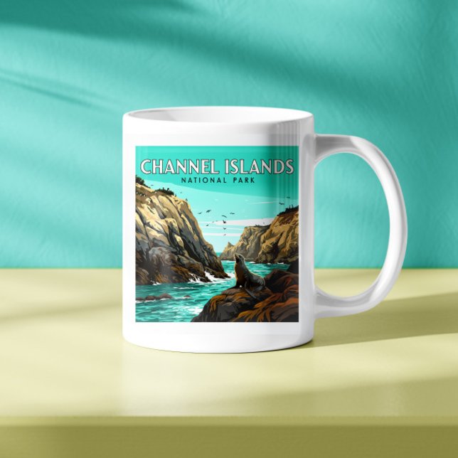 Mug Parc national des îles vintage Channel (Créateur téléchargé)