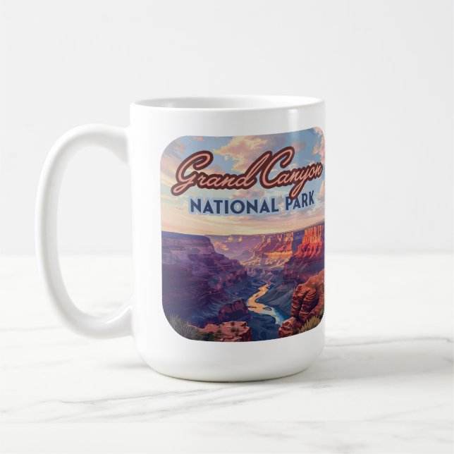 Mug Parc national du Grand Canyon Arizona Retro (Gauche)