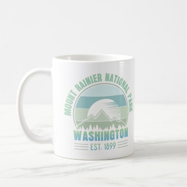 Mug Parc national du Mont Rainier Washington USA Retro (Gauche)