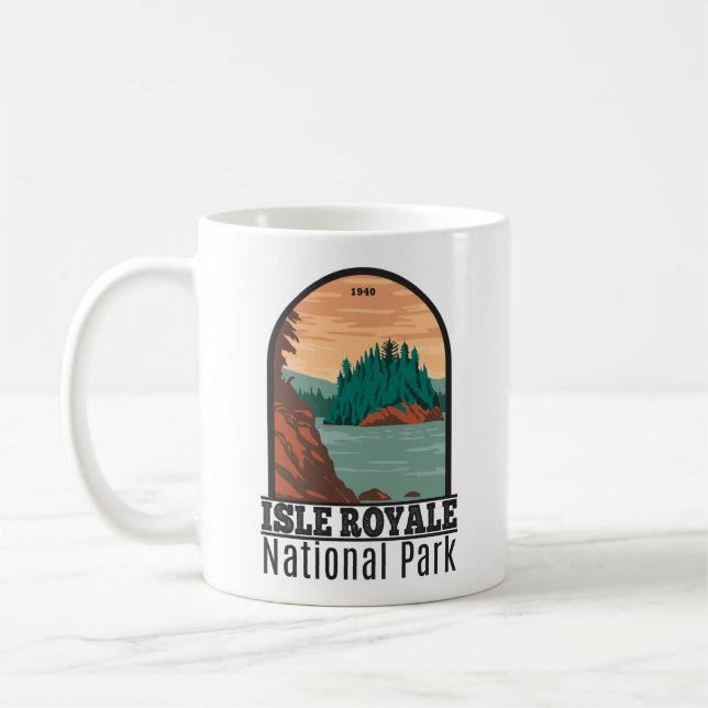 Mug Parc national Isle Royale Michigan Vintage (Gauche)