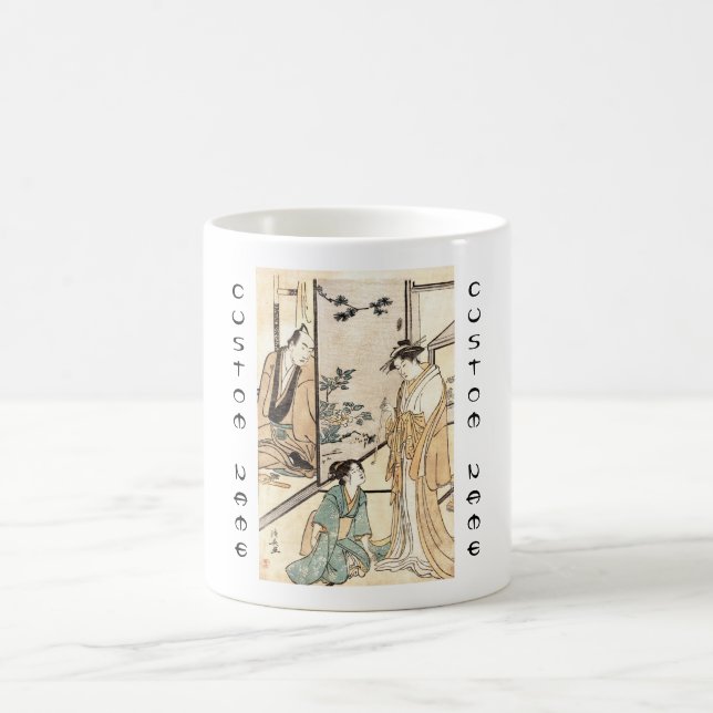 Mug Parchemin vintage japonais Cool ukiyo-e geisha (Centre)