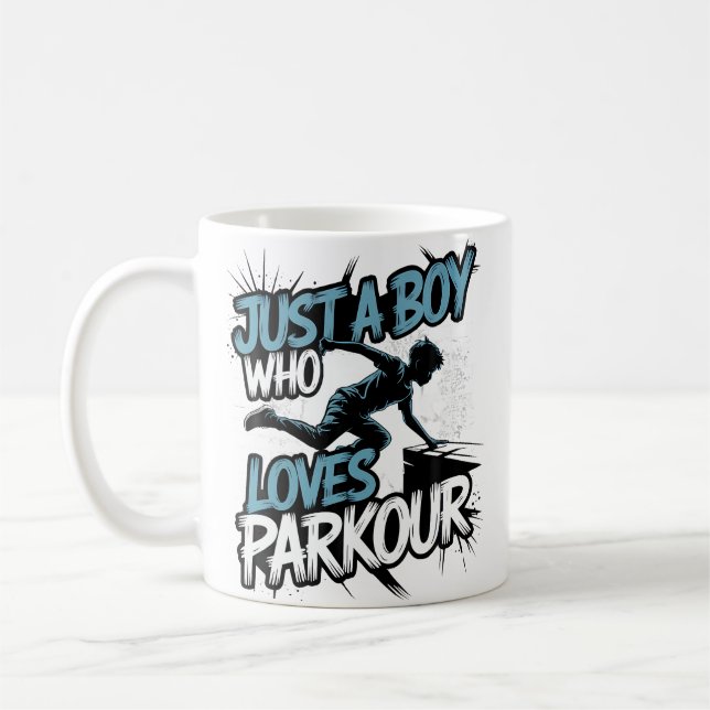 Mug Parcours Amusant Juste Un Garçon Qui Aime Parcours (Gauche)