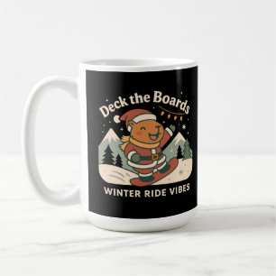 Mug Parer les planches Cute Santa Capybara en snowboar