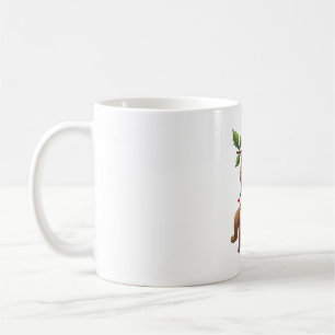 Mug Paresseux aux lumières de Noël portant un chapeau
