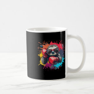 Mug Paresseux Boxeur Avec Gants De Boxe Kickboxing Drô