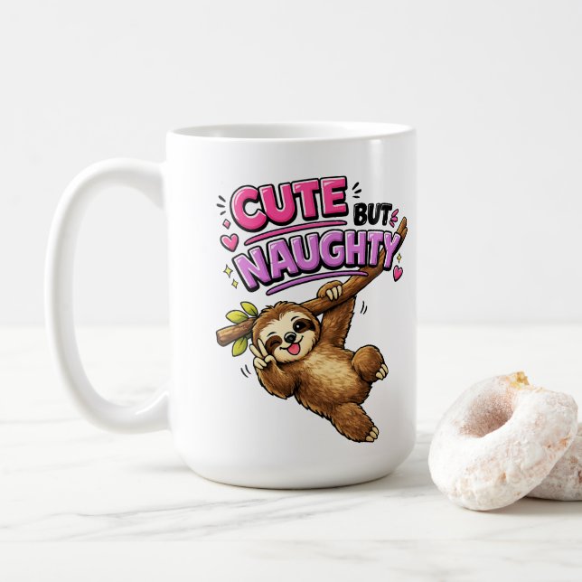 Mug Paresseux mignon mais vilain (Avec donut)