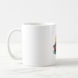 Mug Paresseux Vintage Canoë Coucher de Soleil Rétro Ar