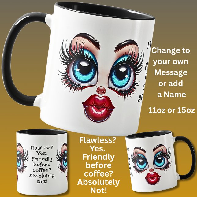 Mug Parfait ?  Ajouter un nom Message, Yeux Merveilleu (Créateur téléchargé)