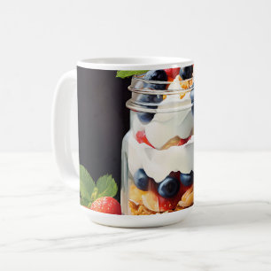 Mug Parfait aux fruits rouges dans un pot en verre