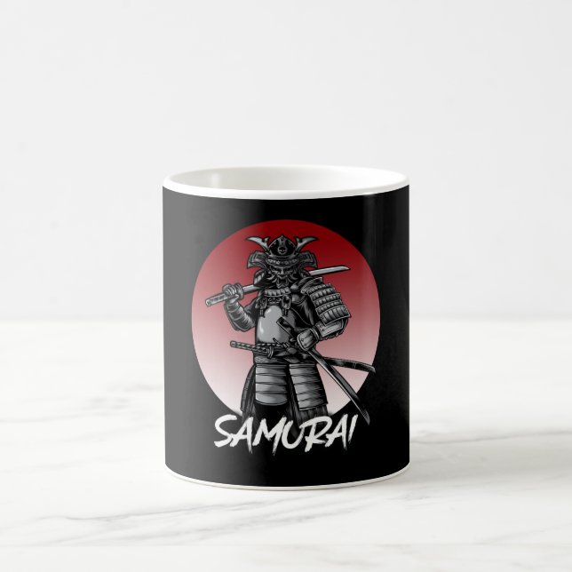 Mug Parfait Samurai rétro honoré - noir et blanc (Centre)