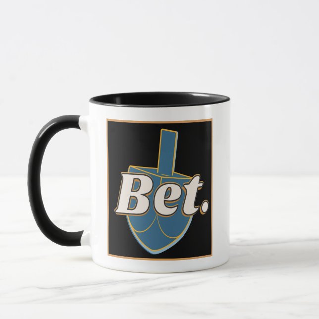 Mug Pari. Toupie de Hanoukka Dreidel Gimel Blague Cade (Gauche)