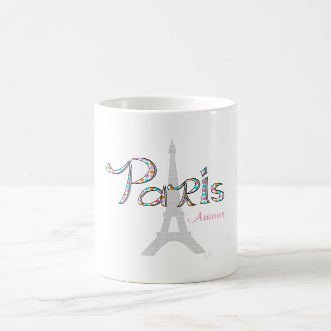 Mug PARIS Amour avec Tour Eiffel (Centre)