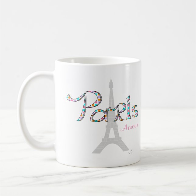 Mug PARIS Amour avec Tour Eiffel (Gauche)