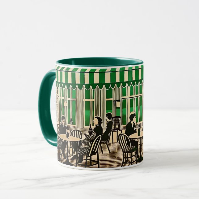 Mug Paris Café cadeau style optique minimal (Devant gauche)