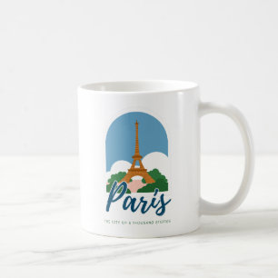 Mug Paris Cityscape vintage, Retro Paris France Travel