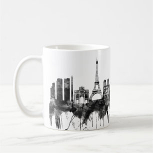 Mug Paris France Skyline BW