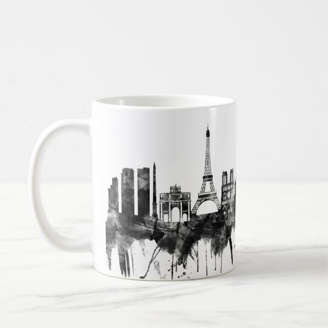 Mug Paris France Skyline BW (Gauche)