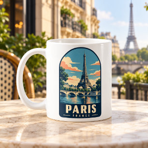 Mug Paris France Tour Eiffel Café Voyage Vintage
