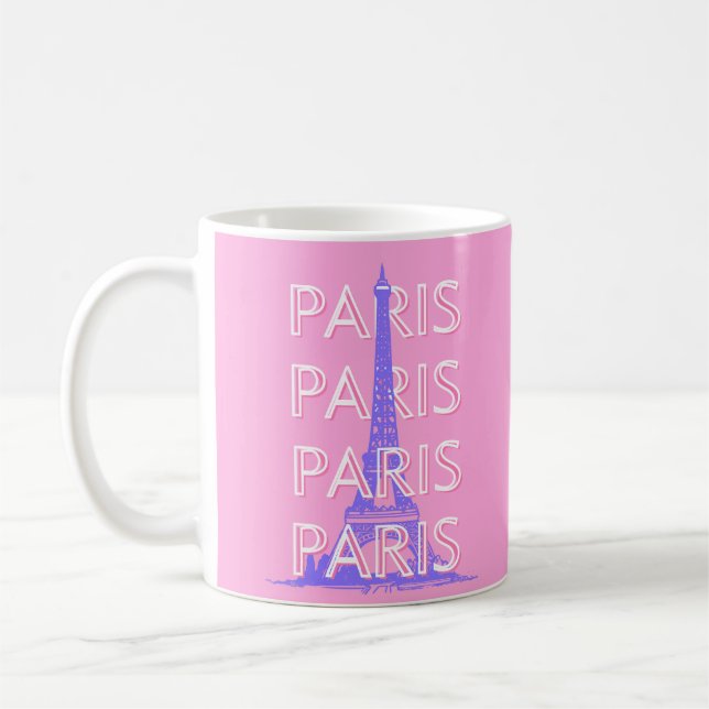 Mug Paris Travel Art, Travel Art, Rose (Gauche)