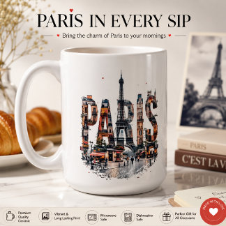 Mug Paris ville amoureuse pleine couleur | tshirt