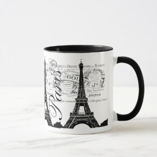 Mug Paris Vintage & Étiquette de la Tour Eiffel