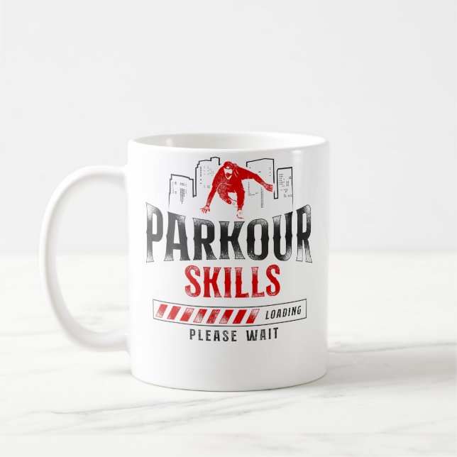 Mug Parkour Free Running Traceur Vintage Compétence Pa (Gauche)