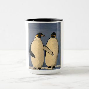 Mug Parler adulte de deux pingouins d'empereur