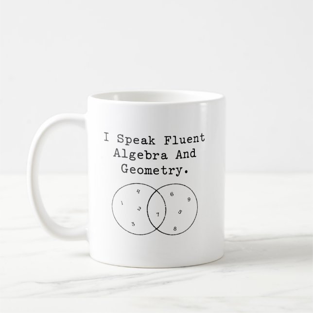 Mug Parler couramment d'algèbre et expert en géométrie (Gauche)