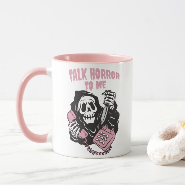 MUG PARLER HORREUR À MOI GRIM REAPER TÉLÉPHONE (Avec donut)