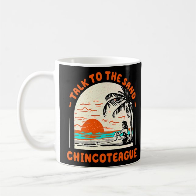 Mug Parlez À Sand Chincoteague Beach Virginia Ocean (Gauche)