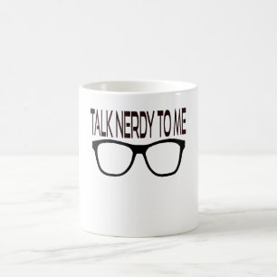 Mug Parlez-moi Nerdy avec des lunettes de Geek noir