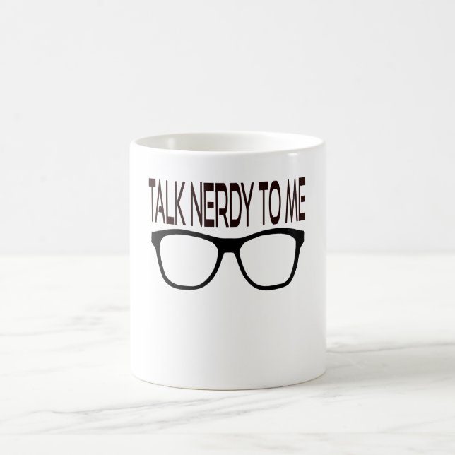 Mug Parlez-moi Nerdy avec des lunettes de Geek noir (Centre)