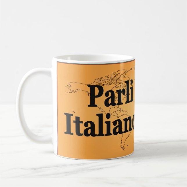 Mug Parlez-vous italien ? en italien. Indicateur (Gauche)