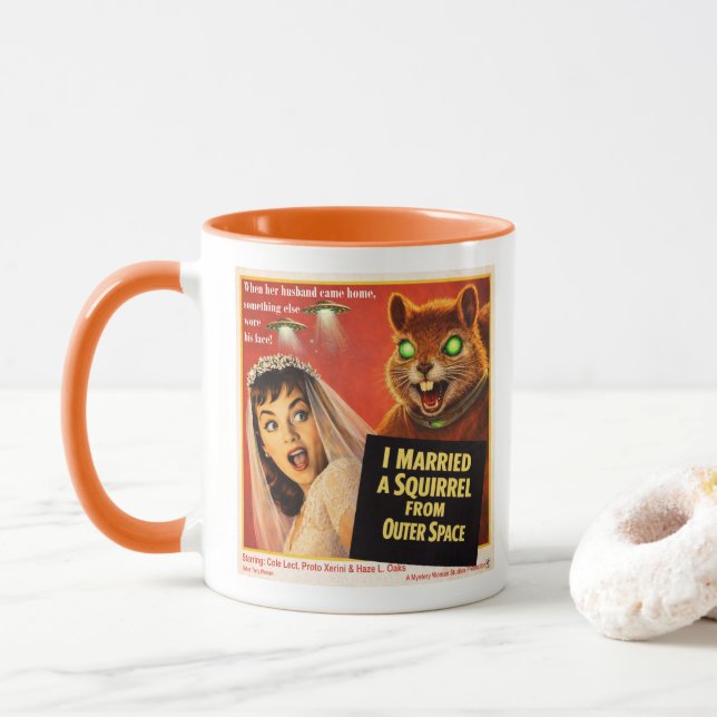 Mug Parodie d'écureuil de l'espace extra-atmosphérique (Avec donut)