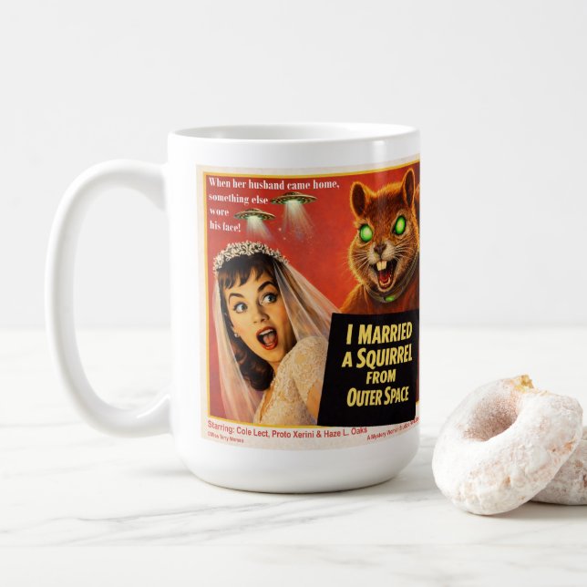 Mug Parodie d'écureuil de l'espace extra-atmosphérique (Avec donut)