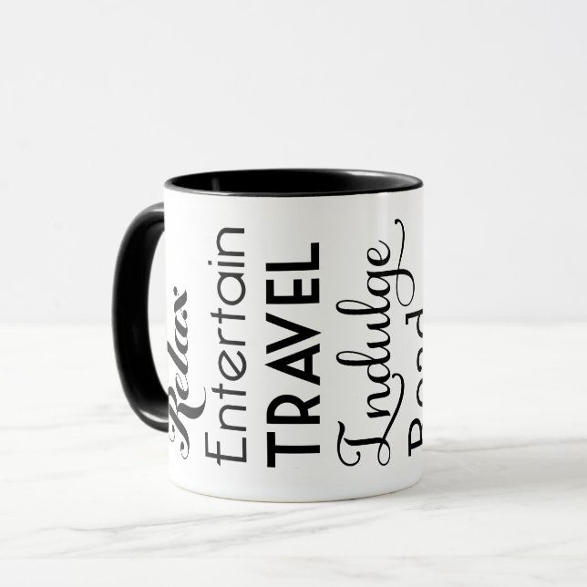 Mug Paroles d'inspiration pour la retraite Noir (Devant gauche)