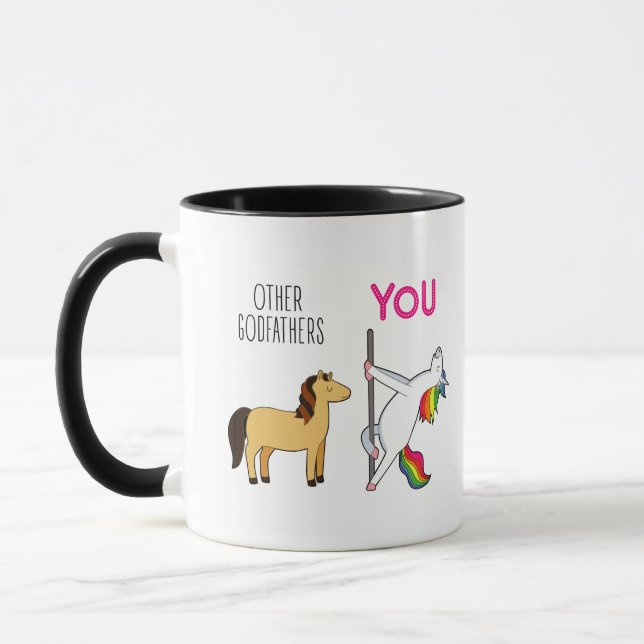 Mug Parrain Licorne Drôle Café (Gauche)