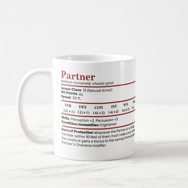 Mug Partenaire DnD Stat Genre Neutre (Gauche)