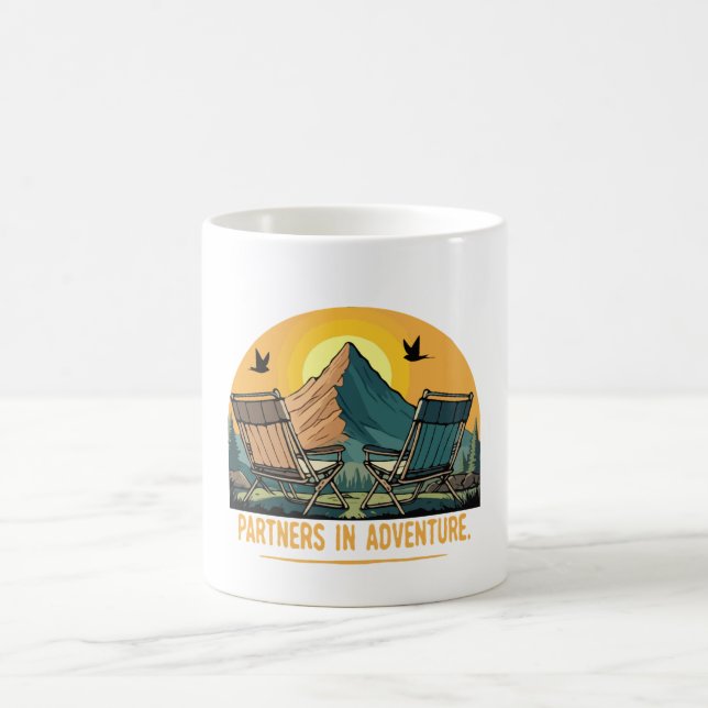 Mug Partenaires d'aventure | Camping montagne rétro (Centre)