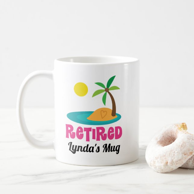 Mug Parti de la retraite hawaïen des cadeaux à la retr (Avec donut)